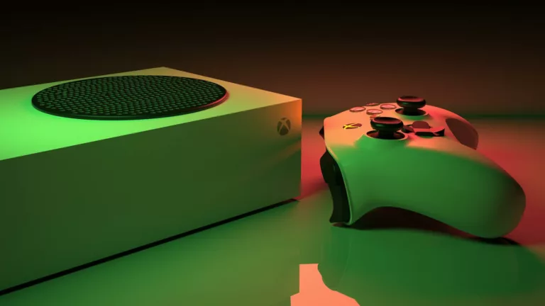 microsoft xbox series s on a surface