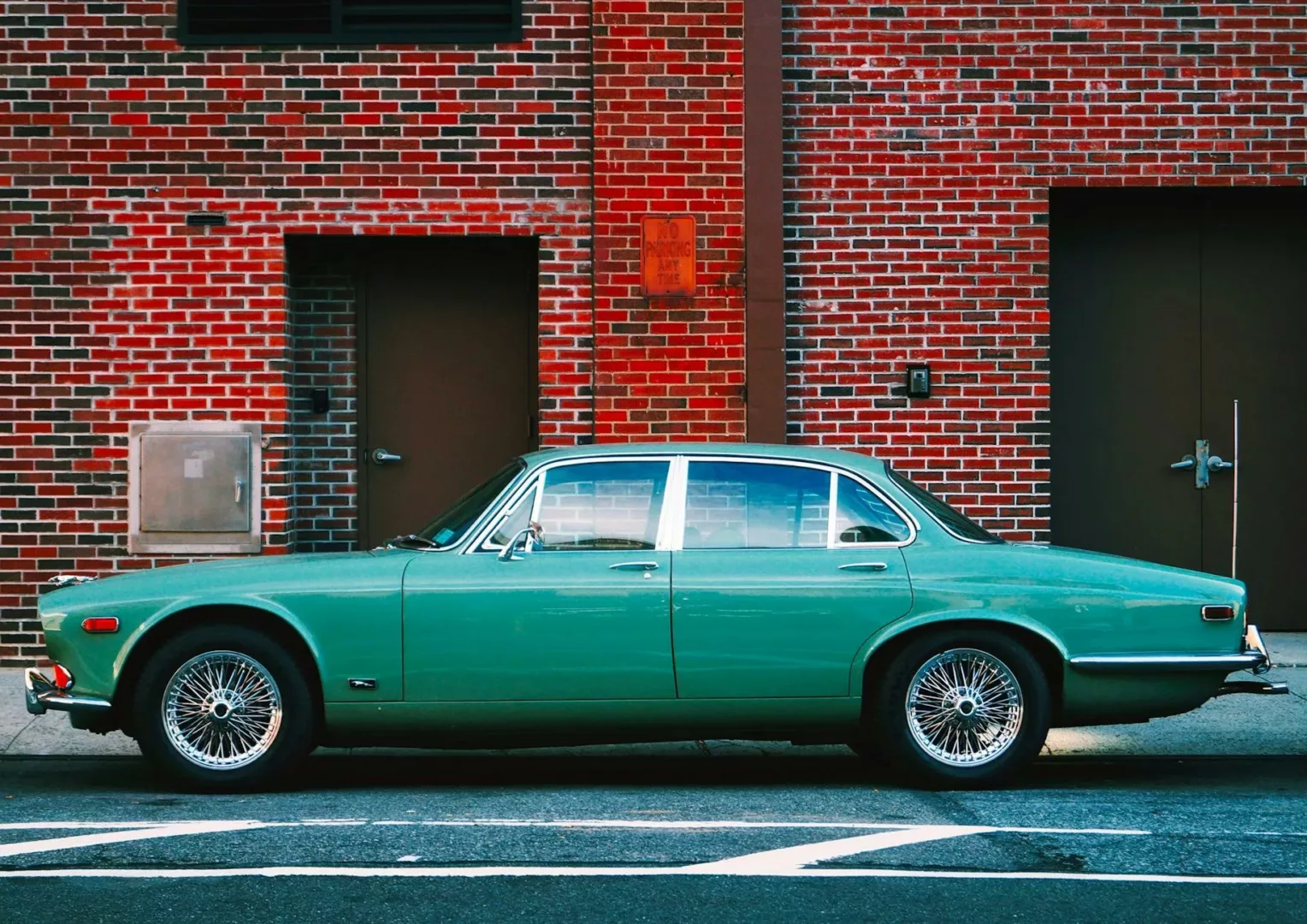 vintage car in city