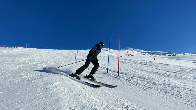 person skiing on slope