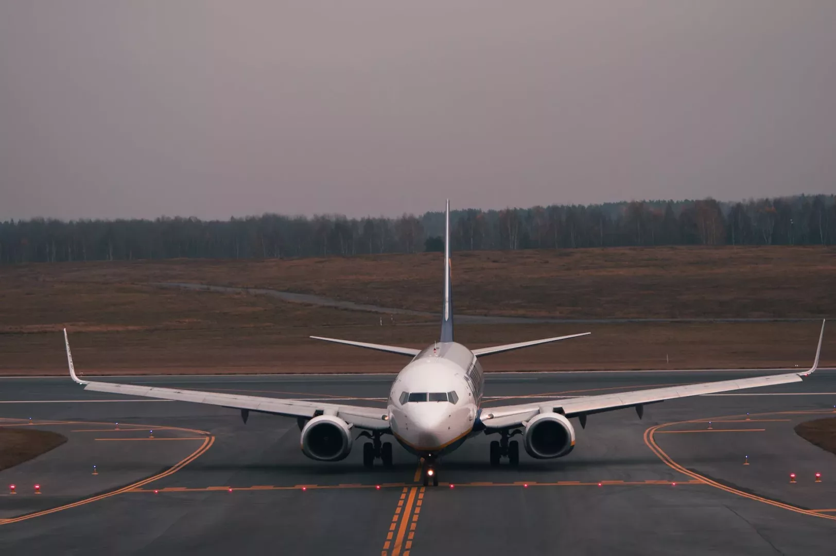 an airplane on a taxiway